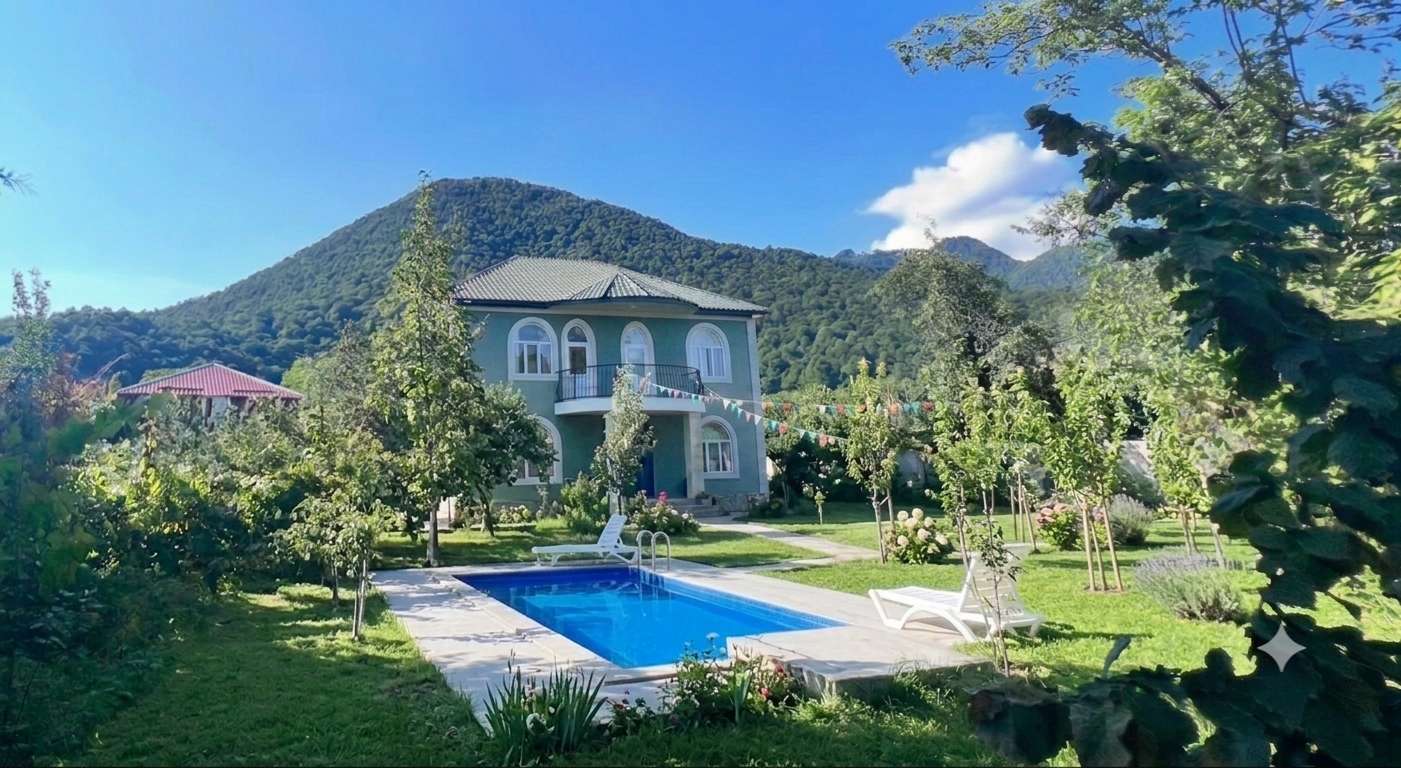Qəbələ XRRW+WJP, Gebele, Azerbaijan Azərbaycanda günlük kirayə Həyət evi / Villa 200 AZN-a 5 otaqlı