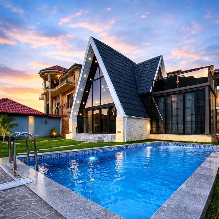 Şəki 65FH+52P, Şeki, Azerbaycan günlük kirayə Həyət evi / Villa 130 AZN-a 4 otaqlı